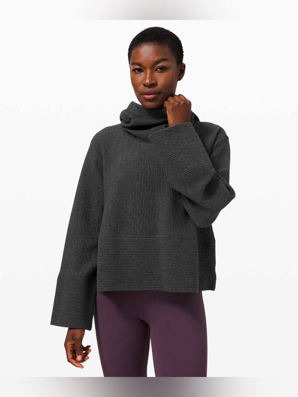 Lululemon Retreat Yourself Hoodie & Wide Leg Cropped Pant Set - Graphite Grey - Picture 7 of 15